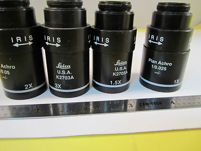 LOT 4 EA EMPTY SHELLS MICROSCOPE OBJECTIVE LEICA PARTS  REPAIR  BIN#C1