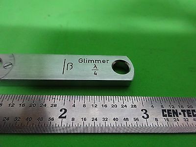 MICROSCOPE PART SLIDE QUARTER WAVE GLIMMER MICA OPTICS #36-FT-8
