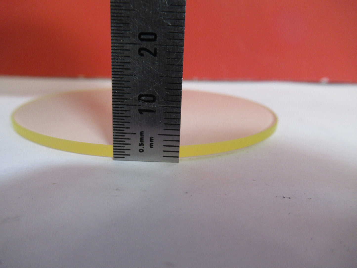 OPTICAL FLAT SPECIAL YELLOW TINT GLASS WINDOW OPTICS S4-B-61