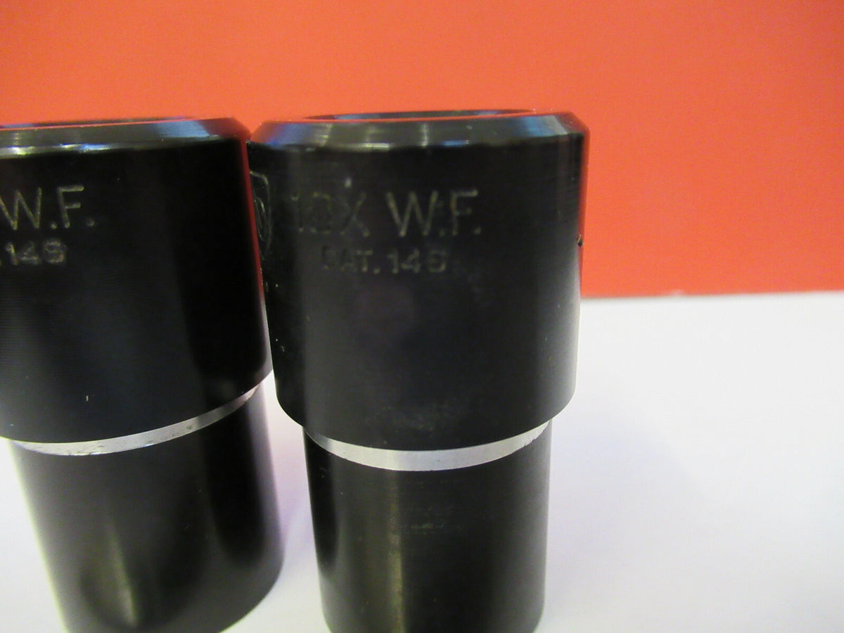PAIR AO AMERICAN OPTICS 10X EYEPIECE CAT 146 MICROSCOPE PART AS PICTURED Q4-A-12