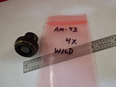 MIKROSKOPTEIL WILD HEERBRUGG 4X SWISS OBJECTIVE OPTICS AS IS #AM-44