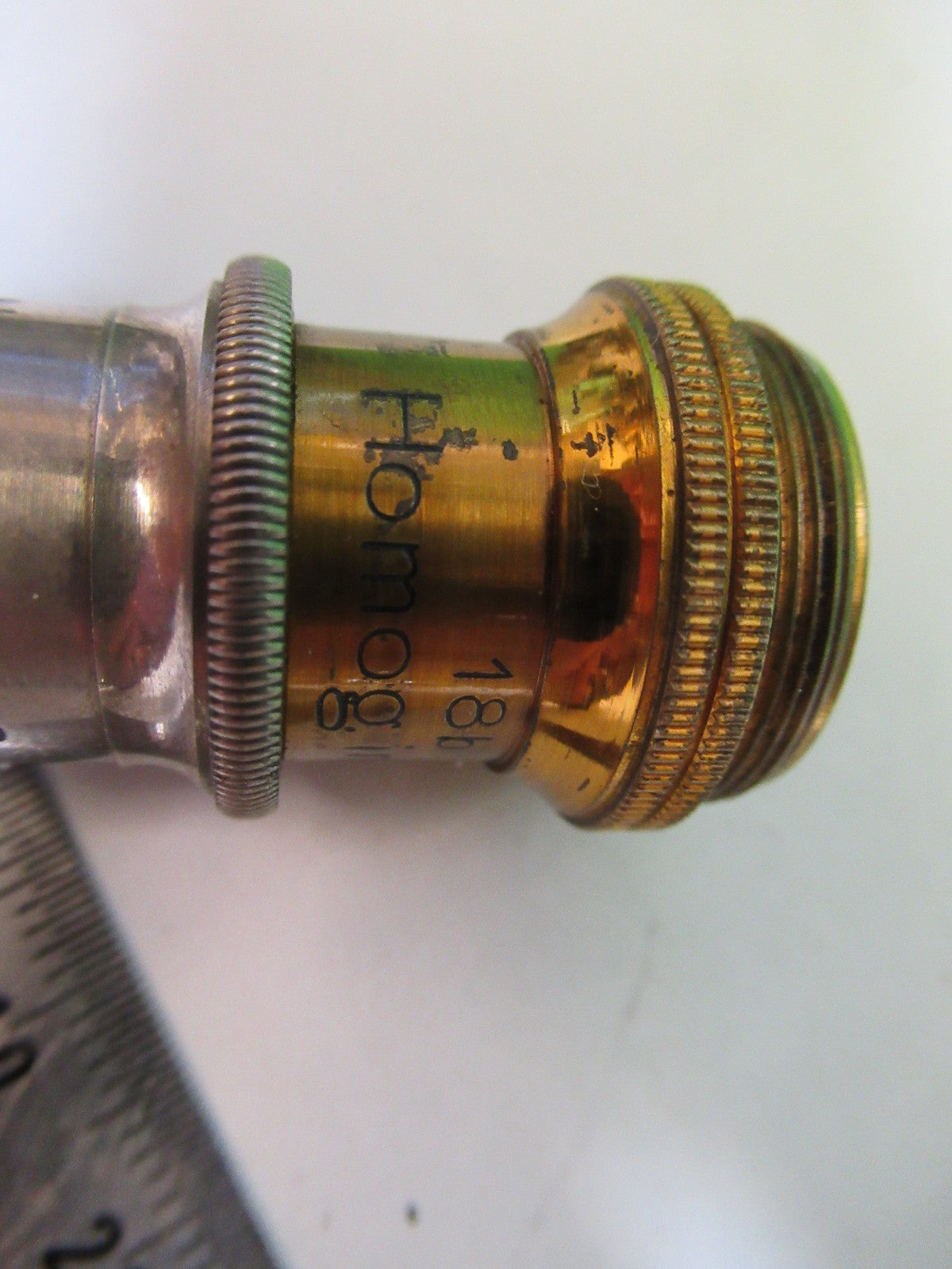 ANTIQUE BRASS REICHERT AUSTRIA OBJECTIVE MICROSCOPE PART AS PICTURED T6-A-39