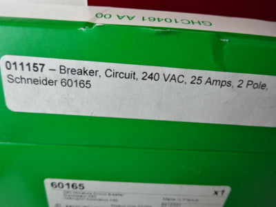 SCHNEIDER ELECTRIC MULTI 9 C60 25A CIRCUIT BREAKER 60165 FRANCE AS IS #83-R-98