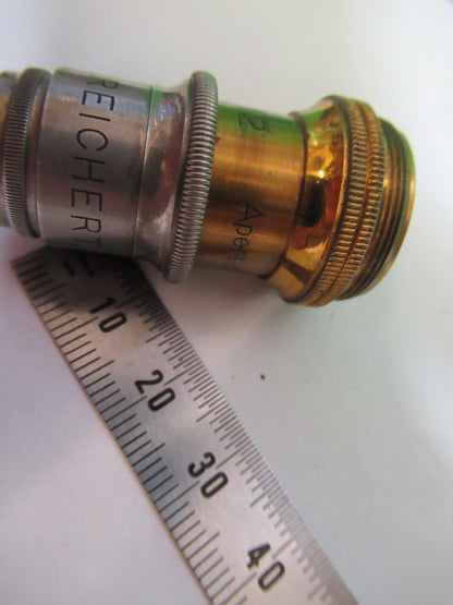 ANTIQUE BRASS REICHERT AUSTRIA OBJECTIVE MICROSCOPE PART AS PICTURED T6-A-39