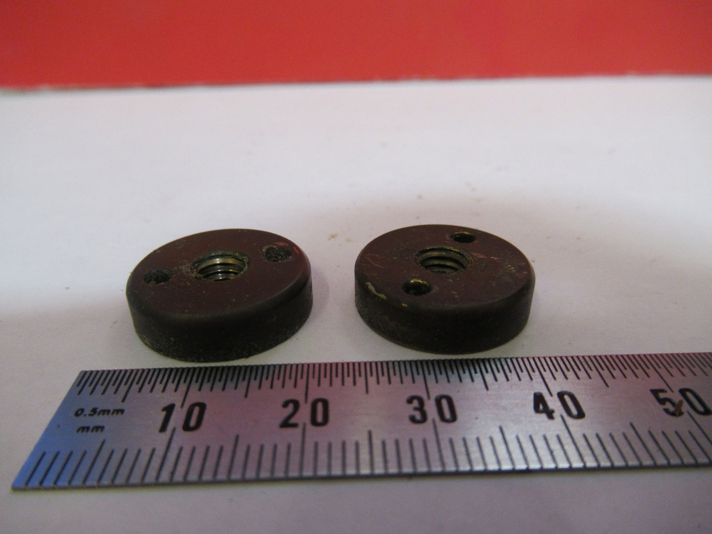 ANTIQUE LEITZ WETZLAR GERMANY BRASS SPANNER NUTS MICROSCOPE PART AS PIC V7-A-32
