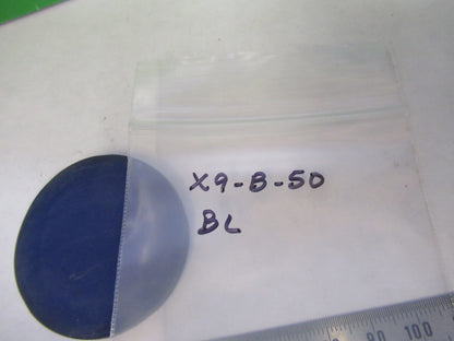 ANTIQUE BAUSCH LOMB GLASS BLUE FILTER THICK MICROSCOPE PART AS PICTURED X9-B-50