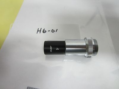 MICROSCOPE PART OBJECTIVE JAPAN EPOI 4X OPTICS AS IS BIN#H6-01