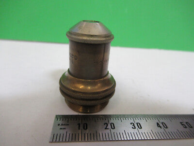 Antique Brass Bausch & Lomb Objective Microscope Part Optics