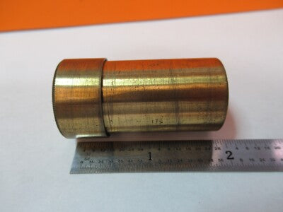 ANTIQUE BRASS EMPTY OBJECTIVE CAN LEITZ MICROSCOPE PART AS PICTURED &7B-B-60