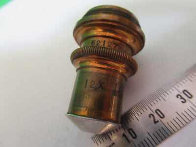 Antique Brass Spencer Lens Co. 12X Lens Objective Microscope Part