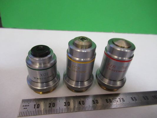 LOT OBJECTIVES BAUSCH LOMB INDUSTRIAL MICROSCOPE PART AS PICTURED Q7-B-10