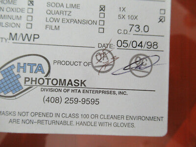 COLLECTABLE PHOTOMASK HOETRON ELECTRONIC COMPONENTS RARE AS PICTURED &F5-A-121