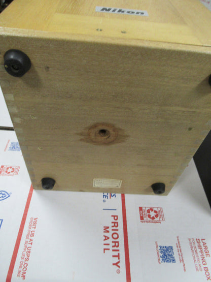 EMPTY NIKON JAPAN  WOOD CABINET ANTIQUE MICROSCOPE PART AS PICTURED #TB-3