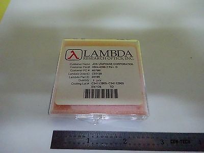 OPTICAL COATED LENS LAMBDA RESEARCH JDS UNIPHASE LASER OPTICS AS IS BIN#K1-92