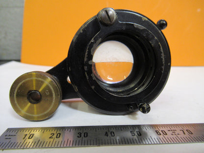 ANTIQUE BAUSCH LOMB BRASS CONDENSER + IRIS MICROSCOPE PART AS PICTURED Y3-A-29