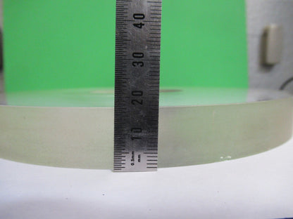 HUGE GLASS FLAT WINDOW THICK WITH HOLE FOR LASER OPTICS AS PICTURED 18-FT-05