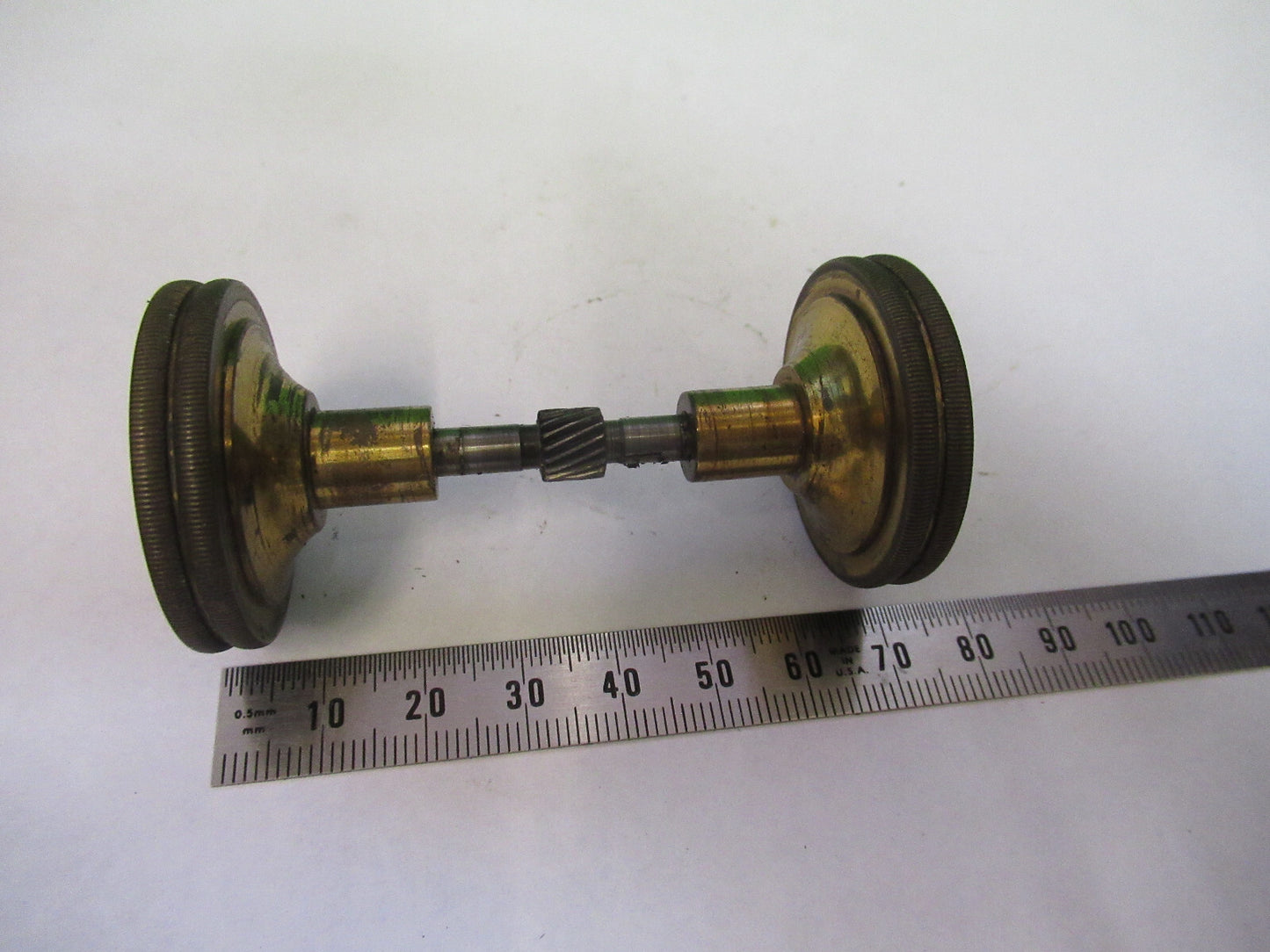 ANTIQUE BAUSCH LOMB SET OF PAIR KNOBS STAGE  MICROSCOPE PART AS PICTURED F3-B-67