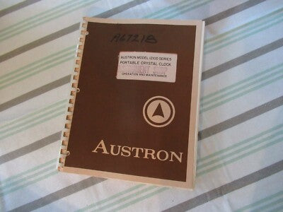 Collectable Rare Austron 1210D Frequency Standard Clock Manual 1978