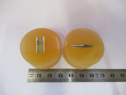 Lot 2 ea METALLOGRAPHIC METAL CROSS SECTION SPECIMEN MICROSCOPY SAMPLE X3-B-71