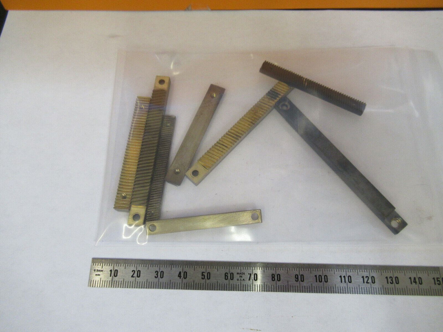 LOT WILD HEERBRUGG M20 BRASS LINEAR GEAR TEETH MICROSCOPE PART AS PIC &W3-B-73