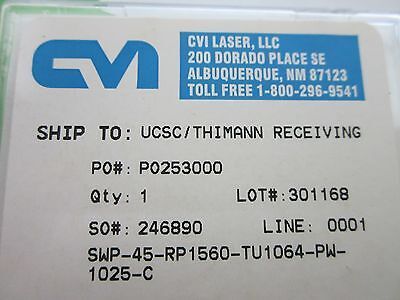 OPTICAL COATED LENS FILTER LASER OPTICS  BIN#R5-32