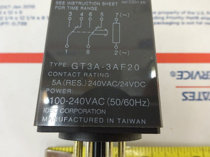 IDEC OCTAL ELECTRONIC TIMER RELAY GT3A-3AF20 CONTROL AS IS &X8-FW-02