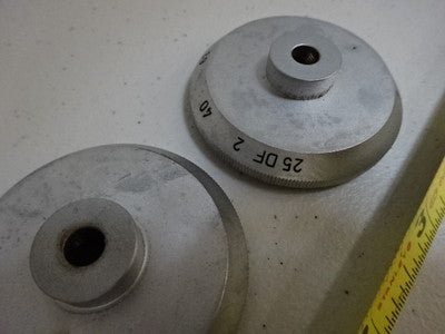 MICROSCOPE PART REICHERT POLYVAER LEICA LOT 2 EA KNOBS BRASS AS IS #V3-C-06