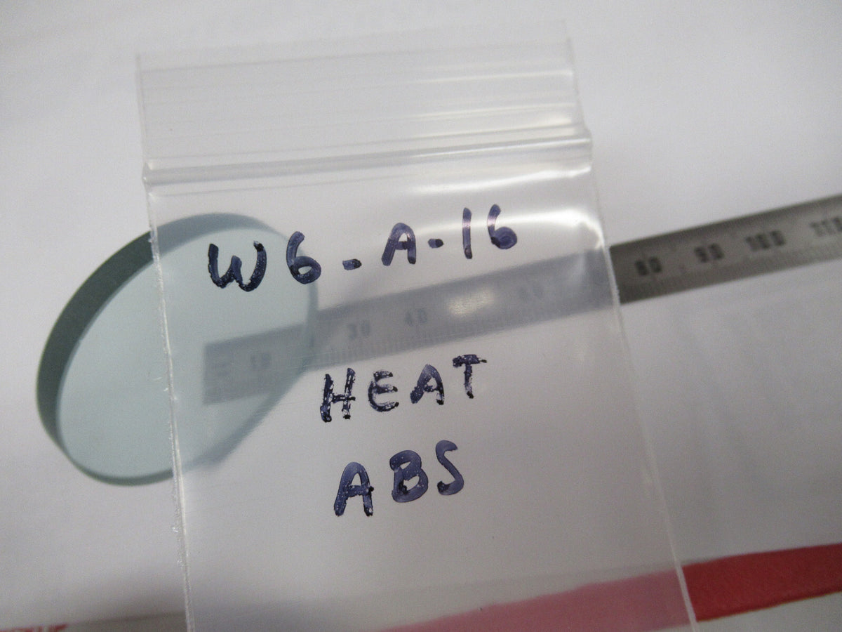 OPTICAL GLASS HEAT ABSORBING FILTER MICROSCOPE PART OPTICS AS PICTURED &W6-A-16