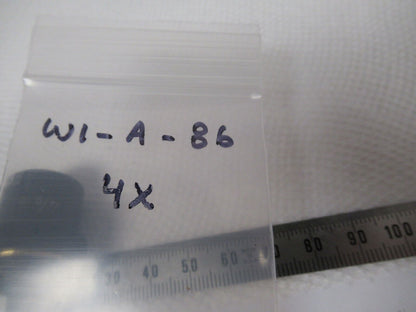 WILD HEERBRUGG SWISS M11 OBJECTIVE 4X LENS MICROSCOPE PART AS PICTURED W1-A-86