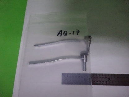 MICROSCOPE PART ZEISS GERMANY POLMI A PAIR CLIPS AS IS #AQ-17