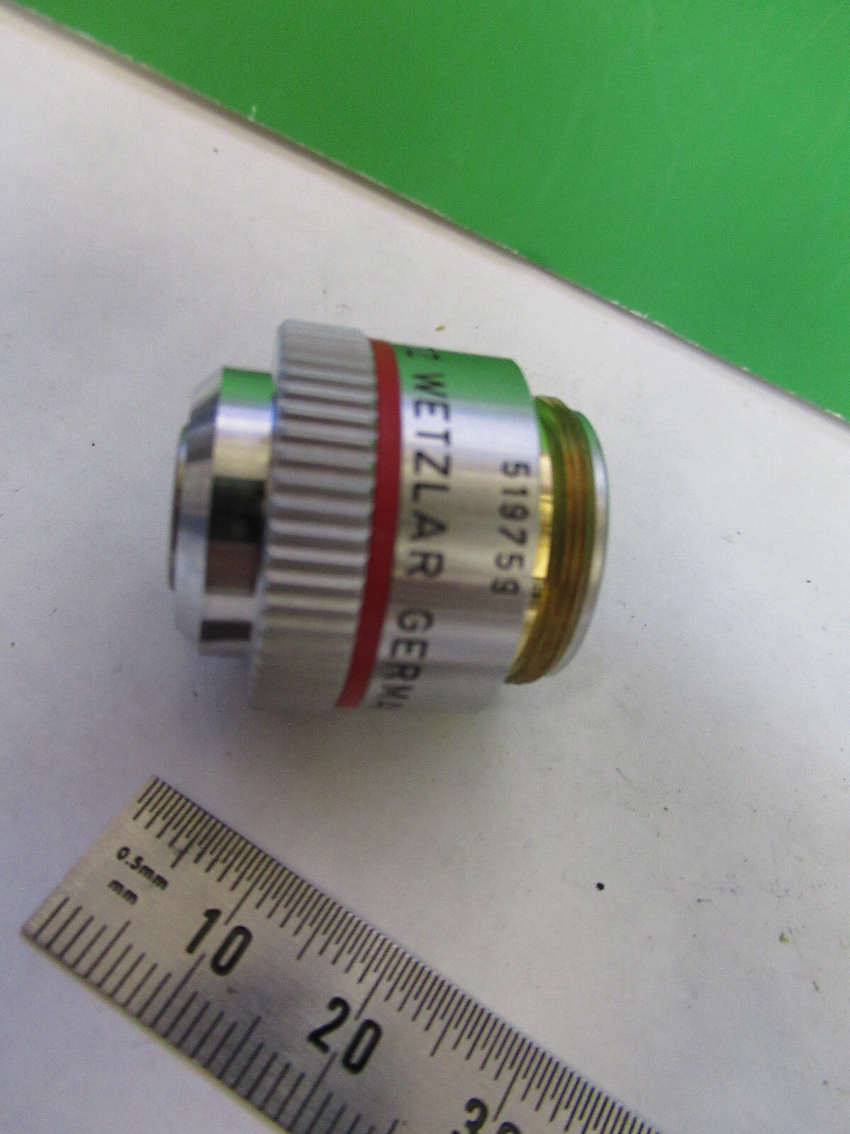 LEITZ wetzlar GERMANY OBJECTIVE MICROSCOPE PART EF 4X  /160 AS PICTURED X2-A-39