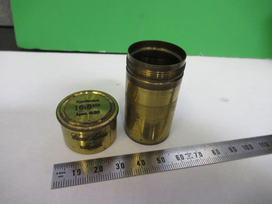 ANTIQUE BRASS EMPTY CARL ZEISS Jena OBJECTIVE CANISTER MICROSCOPE PART W3-C-30