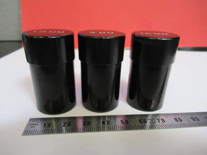 VINTAGE SPENCER LOT EMPTY OBJECTIVE CANS BRASS MICROSCOPE PARTAS PICTURE T8-B-14