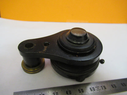 ANTIQUE BAUSCH LOMB BRASS CONDENSER + IRIS MICROSCOPE PART AS PICTURED Y3-A-29