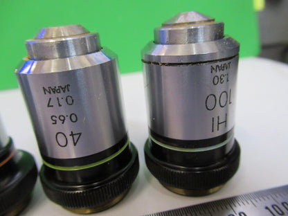 LOT 4 EA MIKROSKOP-OBJEKTIVE OLYMPUS 4X 10X 40X 100X OPTIK #P8-B-07