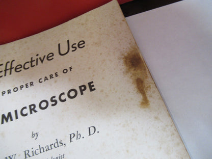 ANTIQUE AMERICAN OPTICS BOOKLET INSTRUCTIONS 1941 MICROSCOPE PART AS PIC V7-A-16