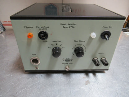 BRUEL KJAER 2706 POWER AMPLIFIER for ACCELEROMETER CALIBRATION AS PICTURED &TE-2