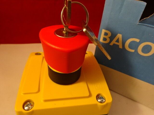 BACO EMERGENCY ELECTRICAL SWITCH + KEY LBX11302 CONTROL Made in France  #F7-A-19