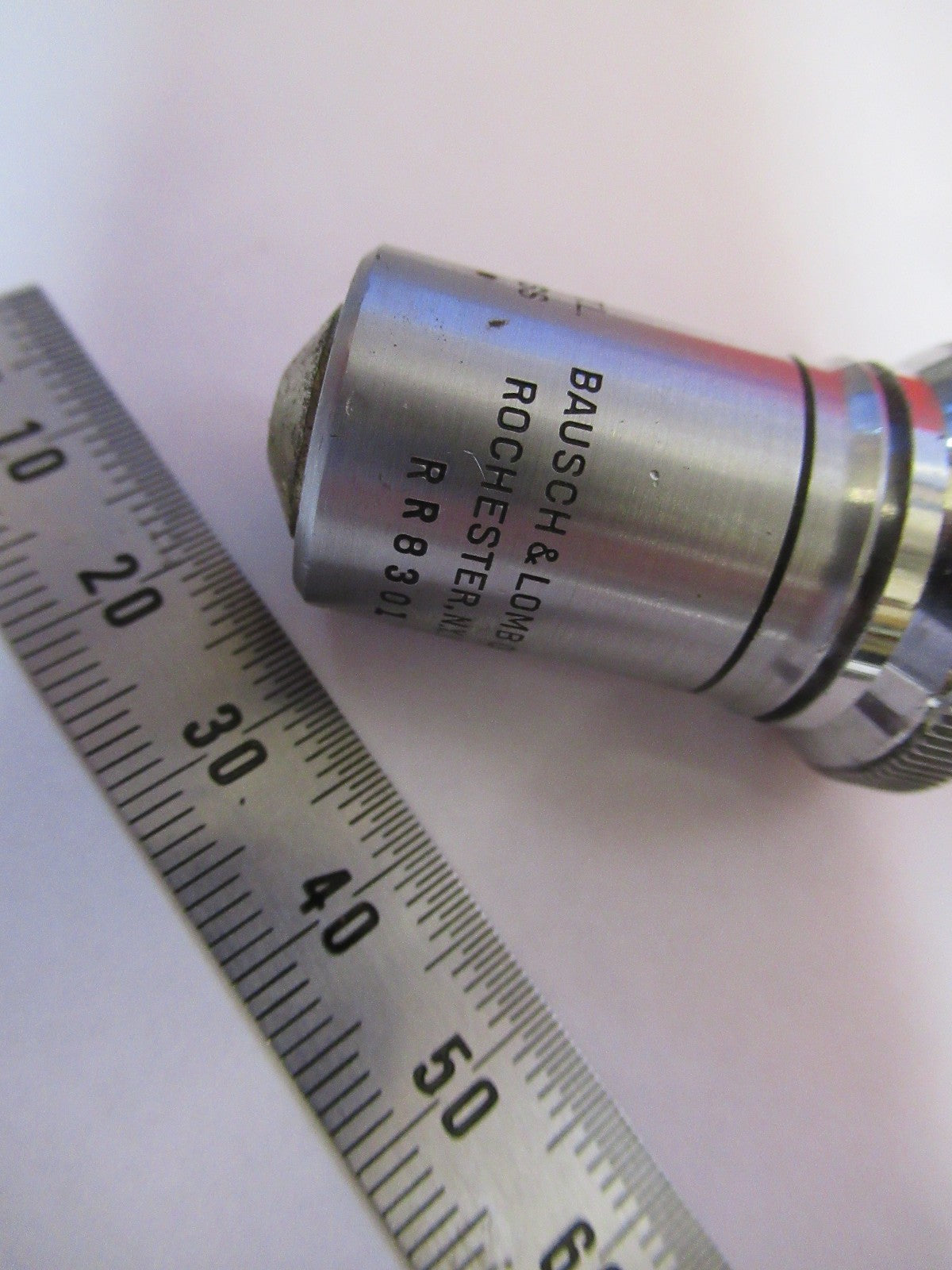 BAUSCH LOMB 50X    /215mm OBJECTIVE LENS MICROSCOPE PART AS PICTURED T8-B-18