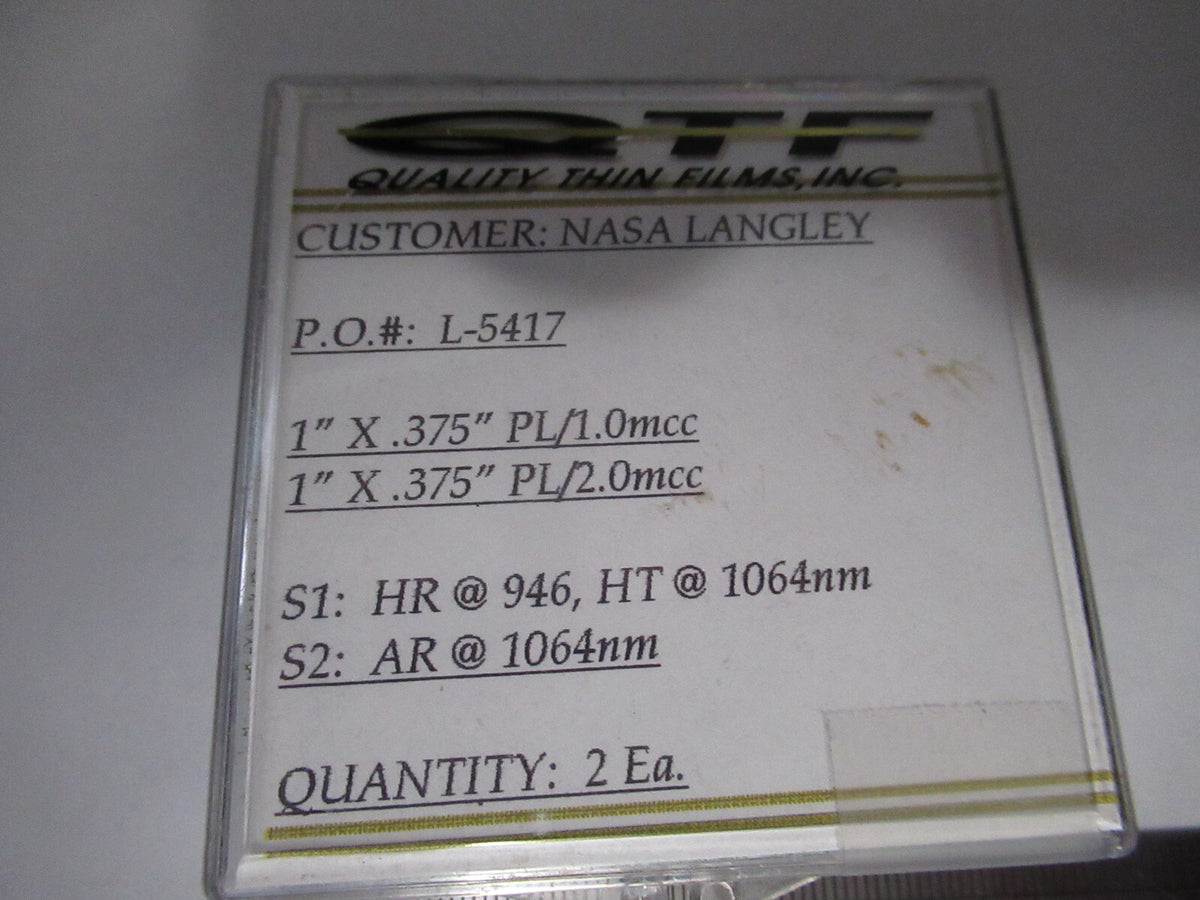 ex Nasa Optical Lot 1064 nm Lenses Laser Optics