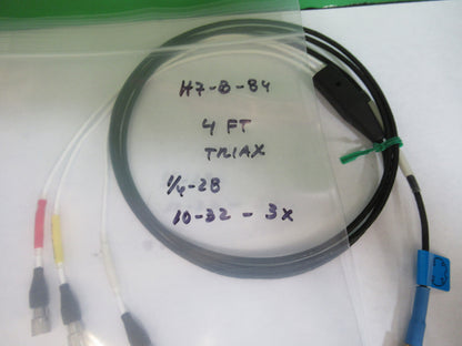 4 Feet Triaxial Cable 1/4-28 jto 10-32 for Piezo Accelerometer Pictured