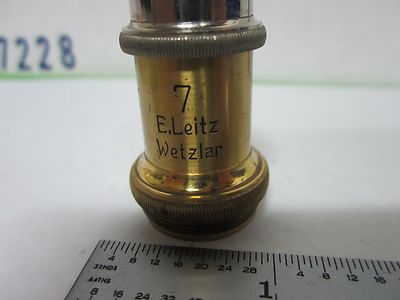 ANTIKES MIKROSKOP TEIL MESSING ZIEL 7 LEITZ DEUTSCHLAND OPTIK #K1-97ii