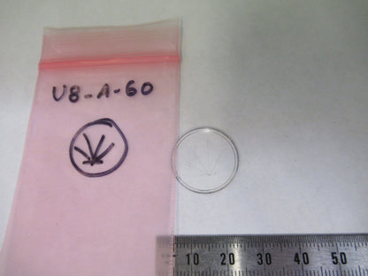 OPTICAL GLASS RETICLE MICROMETER "V" PATTERN MICROSCOPE PART AS PICTURED U8-A-60