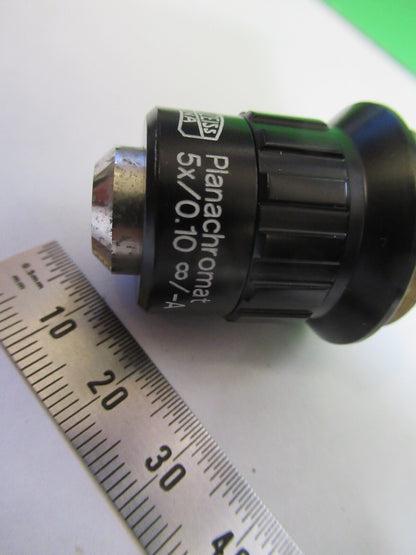 ZEISS JENA OBJECTIVE INFINITY 5X PLANACHROMAT GERMANY MICROSCOPE PART z1-b-54