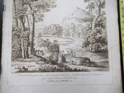 Antique Etching Italia Rome Circa 1810 Gaspard Dughet Pietro Parboni