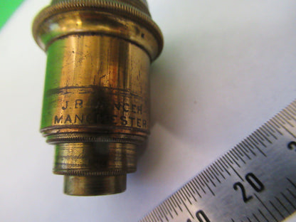 JP DANCER ANTIQUE BRASS OBJECTIVE MICROSCOPE PART AS PICTURED X6-A-94