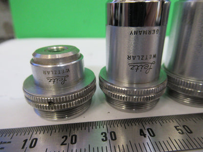 Lot Ernst Leitz Germany Objective 3.5X 10X 45X 100X Microscope Part