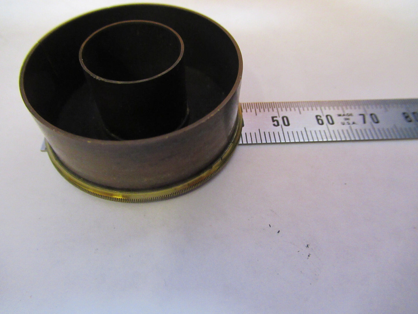 ANTIQUE BRASS ENGLAND RJ BECK CONDENSER PART MICROSCOPE PART AS PICTURED Y2-A-72
