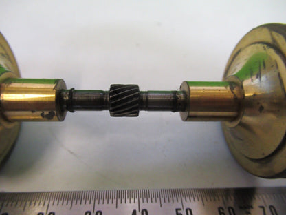 ANTIQUE BAUSCH LOMB BRASS SET OF KNOBS FRAME MICROSCOPE PART AS PICTURED G5-A-49