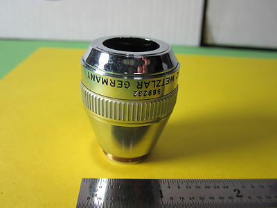 OPTICAL MICROSCOPE OBJECTIVE FLUOTAR 10X DF LEITZ WETZLAR GERMANY OPTICS B#26-21